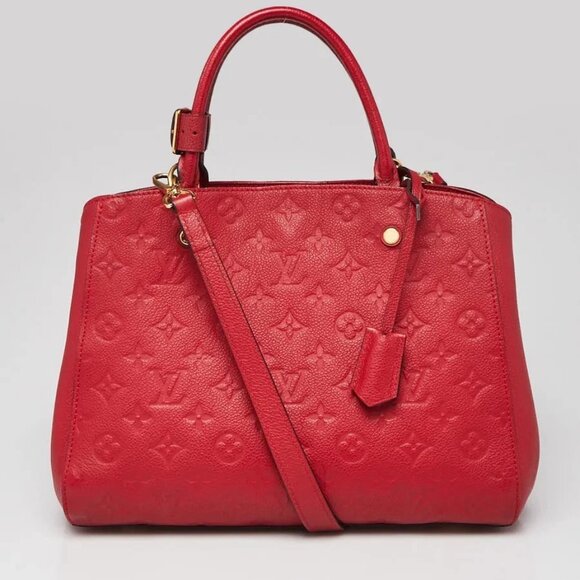Louis Vuitton Cerise Monogram Empreinte Leather Montaigne MM Bag - Picture 1 of 12
